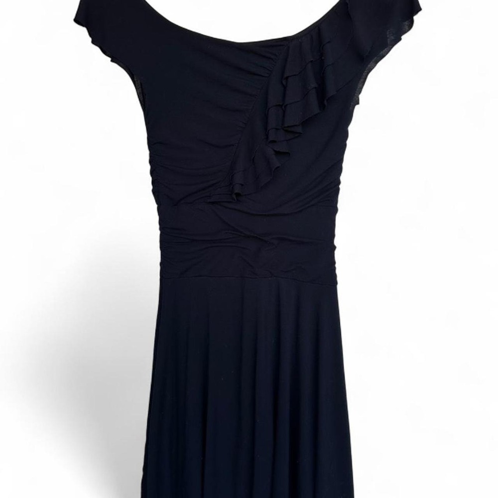 Bailey 44 Navy Blue Ruffle Cap Sleeve Ruched Mini Dress - XS